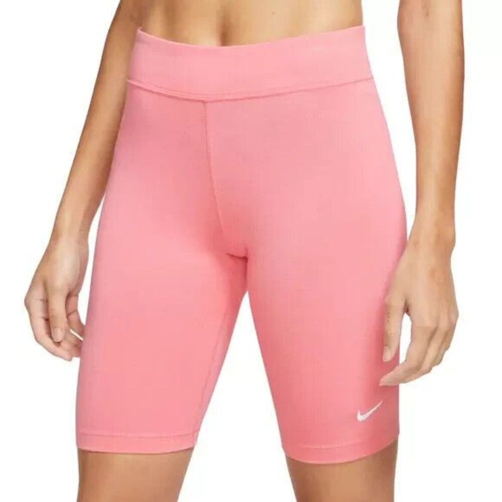 Nike Women Sportswear Essential Mid-Rise Bike Shorts Small Pink CZ8526-611 NEW